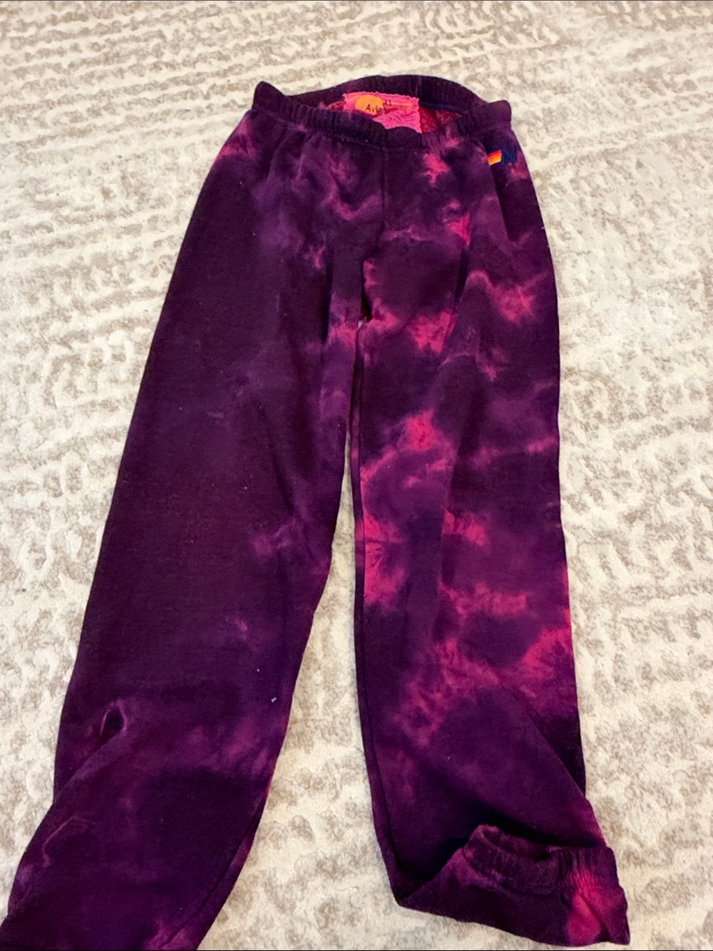 Aviator Nation Purple & Pink Tie-Dye Velour Sweatpants
